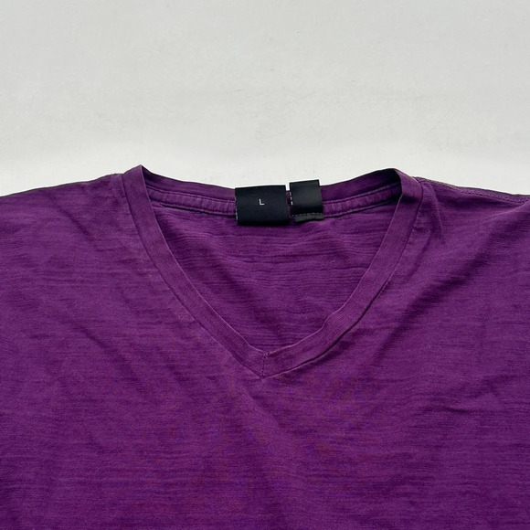 Boss Hugo Boss Men Shirt Slim Fit Purple Modern Fit Long Staple Cotton Tee Large - Picture 7 of 10